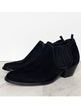 New! Schutz Jacqueline Low Profile Black Suede Bootie 6B